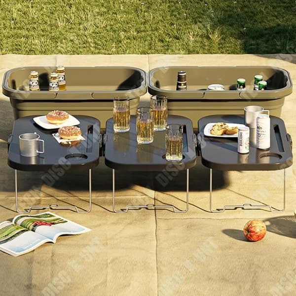 TD® Bärbar picknickkorg Plastcamping picknickhopfällbar hink utomhus multifunktionell hopfällbar picknickkorg