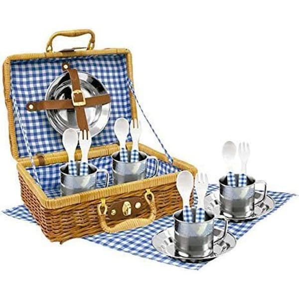 Tachan CPA Leksaksgrupp Set för Picknick Vichy i en Korg av Rör - 20517