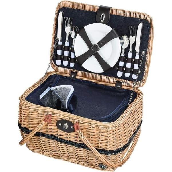 Picknickkorg - Cilio - IDRO - Ljusbrun - 40x25x28 cm - Rostfritt stål