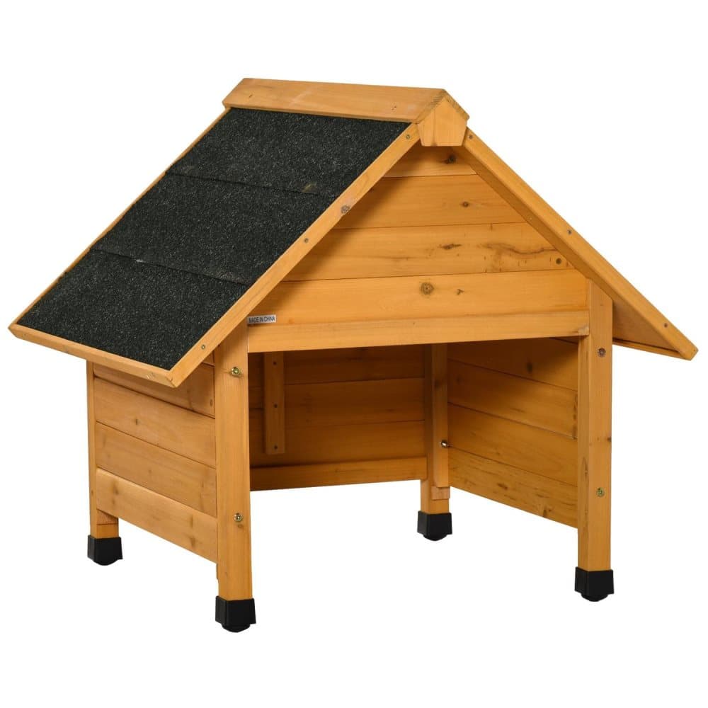 Rootz Gräsklippare Garage - Robotgräsklippare Carport - Granträ - Gul - 75 x 76 x 70 cm