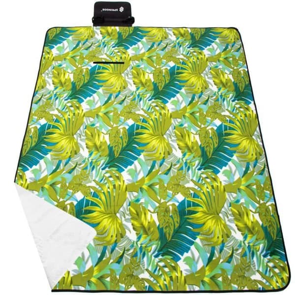 Picknickfilt - SPRINGOS - 200x200cm - Vattentät - Bärbar - Bladmönster