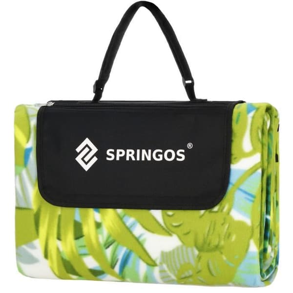 Picknickfilt - SPRINGOS - 200x200cm - Vattentät - Bärbar - Bladmönster