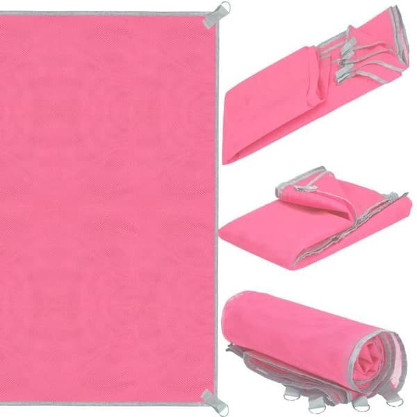 Strandmatta - SPRINGOS® - Stort täcke - Sandavvisande - 150 x 200 cm - Rosa