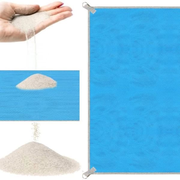 Strandmatta - SPRINGOS® - 150 x 200 cm - Vattentät - Sandavvisande - Kompakt