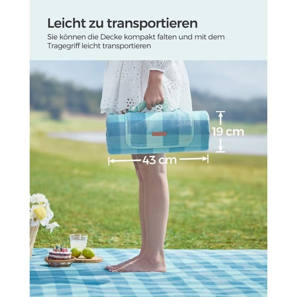 Rootz Picknickfilt - Utomhusmatta - Vattentät strandfilt - Sammetsyta - Skumstoppning - Aluminiumbeläggning - Lätt - Bärbar - Lätt att rengöra - 200 c