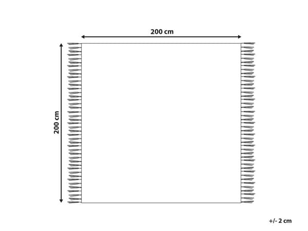 Piknikpledd Grå Polyester 200 x 200 cm Håndvevd Rutete mønster Bærestropp Piknikteppe Tekstiler Utendørs