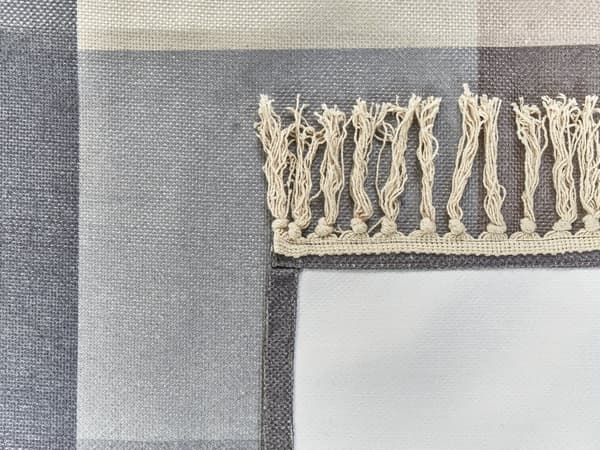 Piknikpledd Grå Polyester 200 x 200 cm Håndvevd Rutete mønster Bærestropp Piknikteppe Tekstiler Utendørs