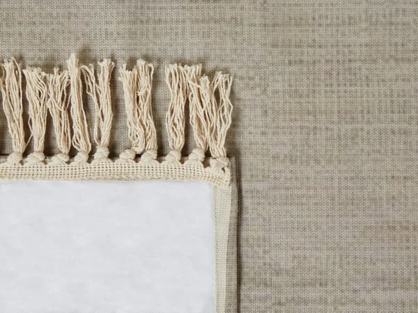 Piknikpledd Beige Bomull 200 x 200 cm Håndvevd Ensfarget mønster Bærestropp Piknikteppe Tekstiler Utendørs
