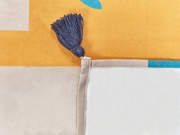 Piknikpledd Flerfarget Polyester 200 x 200 cm Håndvevd Geometrisk mønster Bærestropp Piknikteppe Tekstiler Utendørs