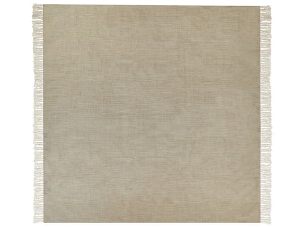 Picknickfilt Beige Bomull 200 x 200 cm Handvävt Enfärgat mönster med Rem Picknickmatta Utomhus