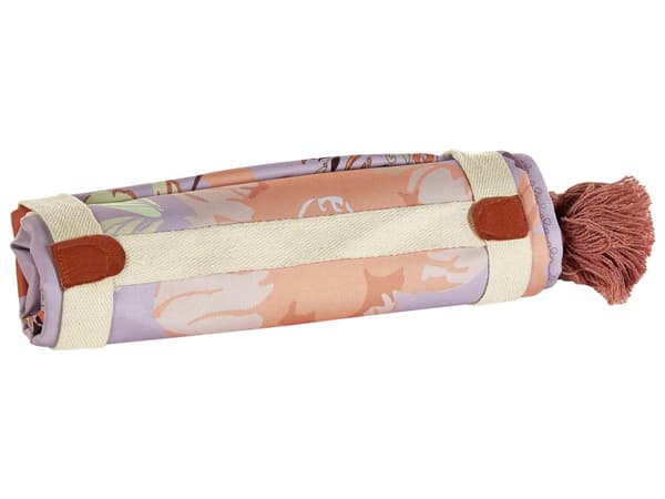 Picnictæppe Lilla Polyester 150 x 200 cm Håndvævet blomstermønster med strop Picnic tæppe