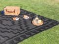 Miniatyrbillede 2 af 9: Picnictæppe Grå Bomuld 150 x 200 cm Håndvævet Boho-mønster med strop Picnictæppe