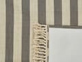 Miniatyrbillede 9 af 9: Picnictæppe Beige og grå bomuld 200 x 200 cm Håndvævet stribet mønster med strop Picnictæppe