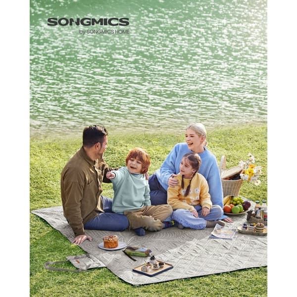 Picknickmatta - 200 x 200 cm - tvättbar maskin - Kaki