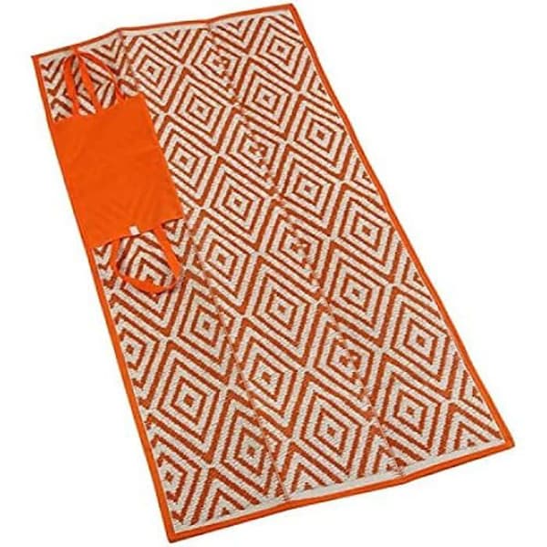 Matta - VERSA - PICNIC - Orange - 90 x 180 cm - Rombos mönster