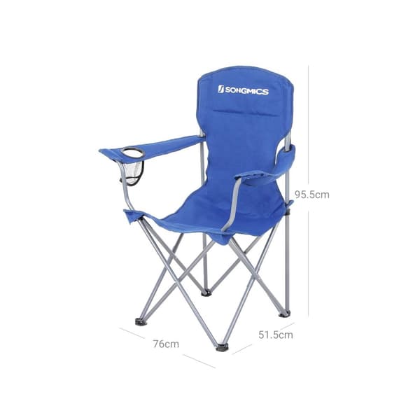 Campingstol, SONGMICS, 76x51,5x95,5 cm, Blå.