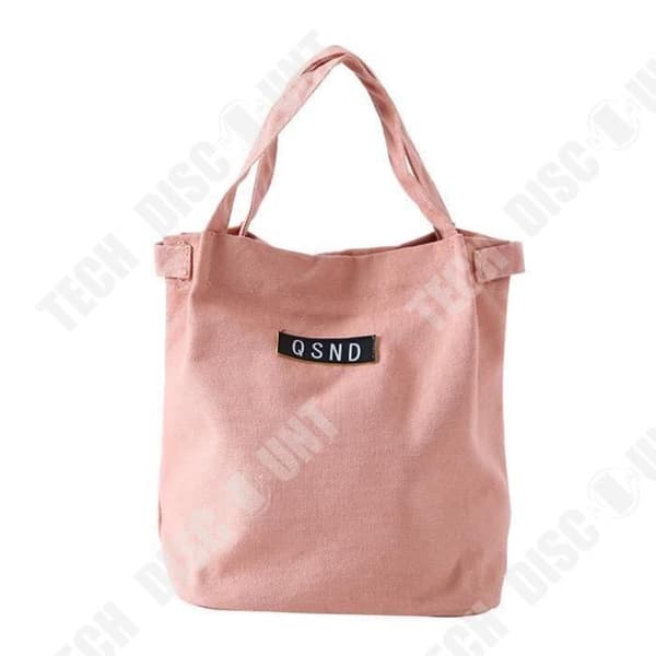 TD® Pure Color Cotton Canvas Picknickväska - Blekrosa - Bärbar isolerad multifunktionsväska - Lunchväska