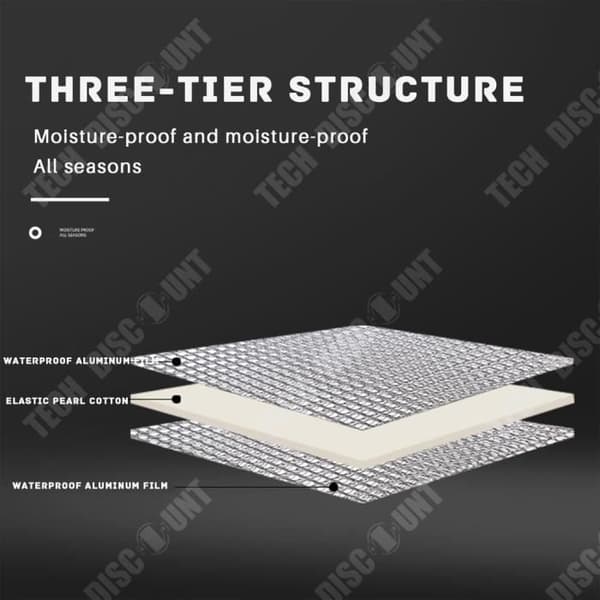 TD® Outdoor Camping fuktsäker pad dubbelsidig aluminiumfilm fuktsäker pad tältdyna