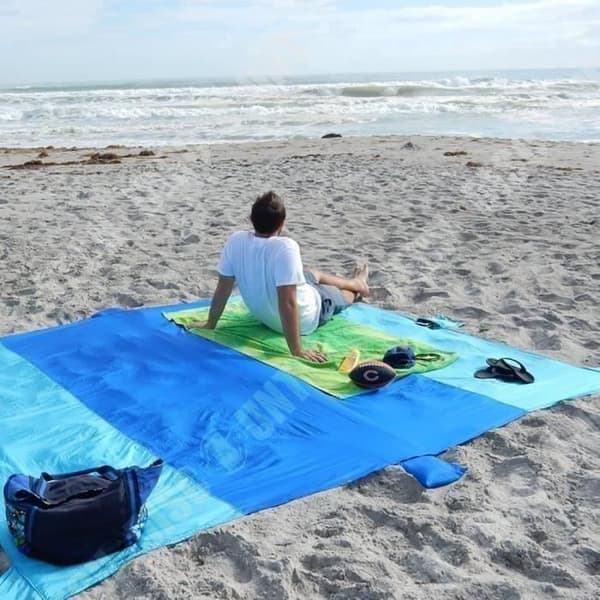 TD® Outdoor Sand Beach - Picknickfilt - Vattentålig Ripstop Nylon, 9' x 7,5' Perfekt för picknick, camping, vandring