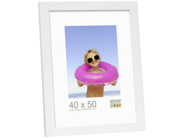 Deknudt S44CF1, MDF, Trä, Vit, Enkel bildram, 40 x 50 cm, Rektangulär, 1,5 cm