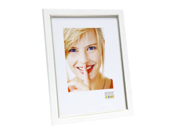 Deknudt S46AF1, MDF, Plast, Sølv, Hvid, Enkelt billedramme, 20 x 30 cm, Rektangulær, 220 mm