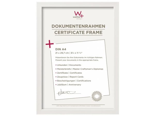 Ram Walther Construction 21x29,7 A4, plast, vit (JK-130-W)