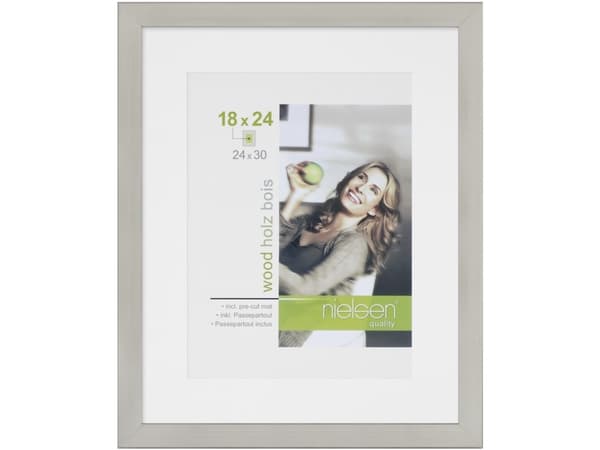 Nielsen Design 8988010 Billede skifteramme Papirformat: 24 x 30 cm Sølv