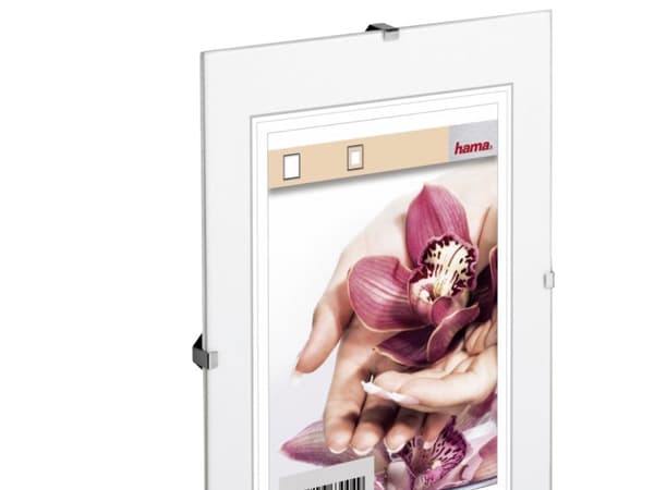 Hama Frameless Picture Holder Clip-Fix - Fotohållare - Designat för: 5x7 tum (13x18 cm) - glas - rektangulär