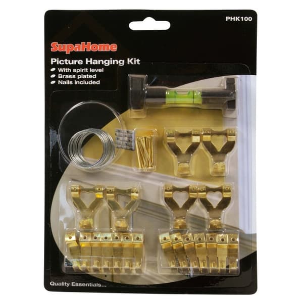 SupaHome Picture Hanging Kit Brass 16.5 x 21.5 x 2cm