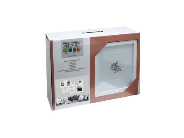 Deknudt S46YK1, MDF, Glass, Tre, Hvit, Bilderammesett, Vegg, Rektangulær, Landskap/portrett
