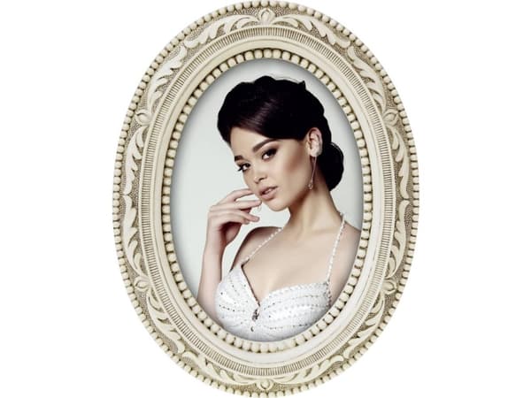 ZEP Neuchatel, Resin, Beige, Enkel bilderamme, Bord, 10 x 15 cm, Oval