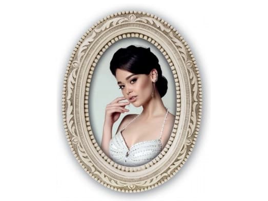 ZEP Neuchatel, Resin, Beige, Enkel bilderamme, Bord, 10 x 15 cm, Oval