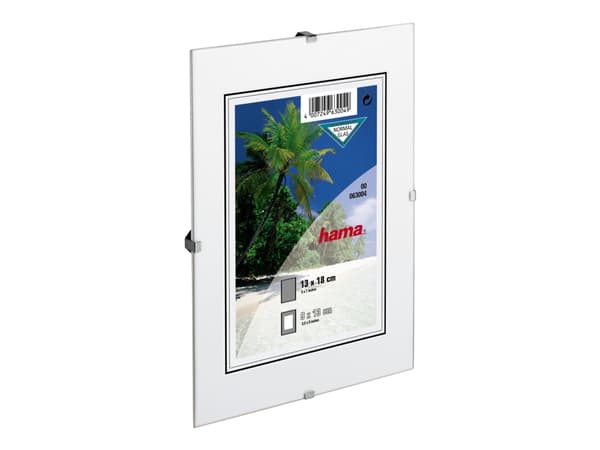 Hama Frameless Picture Holder Clip-Fix - Fotohållare - Designat för: 4x6 tum (10x15 cm) - glas - rektangulär