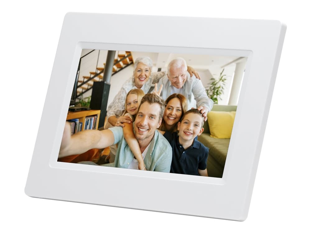 DENVER PFF-710WHITE - Digital fotoramme - flash 8 GB - 7" - 1024 x 600 - hvit