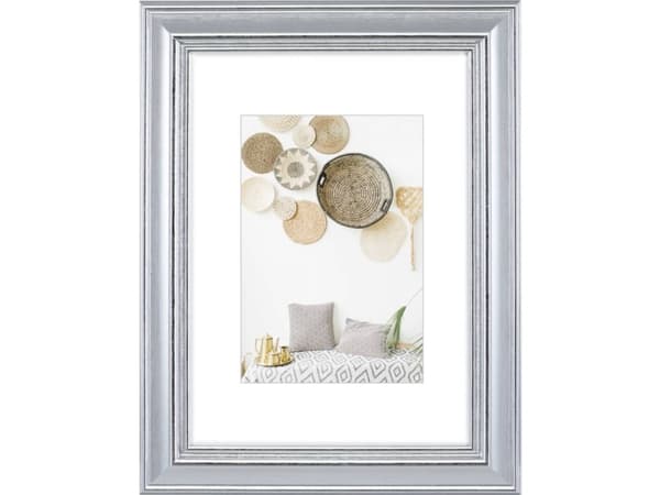 Hama Lobby, Glas, Polystyren (PS), Silver, Enkel bildram, Bord, Vägg, 20 x 28 cm, Rektangulär