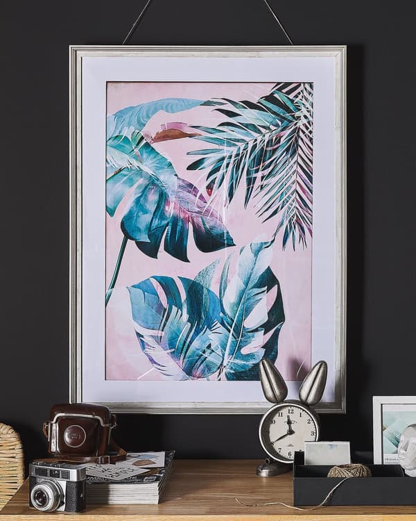 Kehystetty taulu monivärinen 60 x 80 cm kehys kukka kasvi teema moderni tyyli