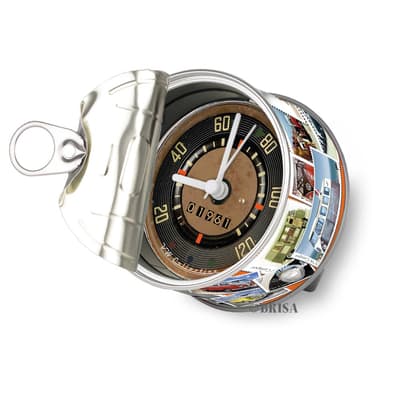 BRISA VW Collection - Volkswagen Bus T1 Camper Van Transporter magneettikello, MyClock voidaan myös räätälöidä (VW T1 Bus/Stamps)