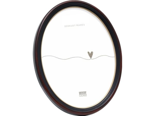 Deknudt S100F9, Kartong, Glas, Harts, Svart, Enkel bildram, Bord, Vägg, 13 x 18 cm, Oval