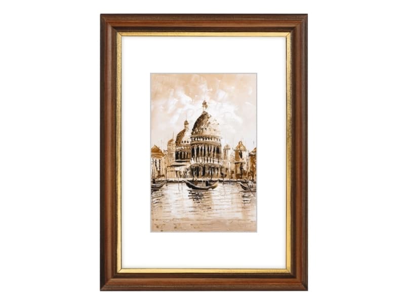 Hama Venedig, Trä, Brun, Enbildsram, Vägg, 20 x 28 cm, Rektangulär