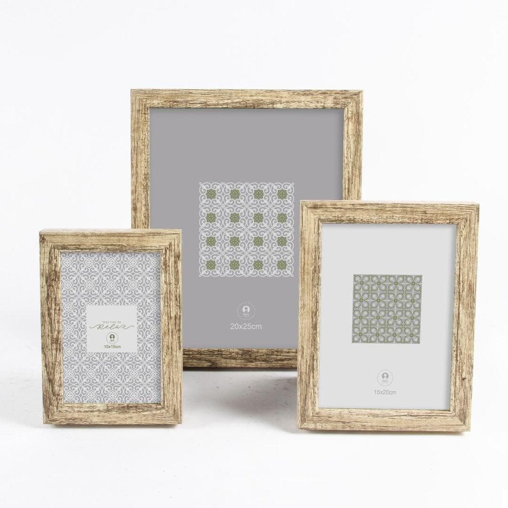 Fotoram DKD Home Decor Trä Boho (3 pcs) (10 x 2 x 15 cm)
