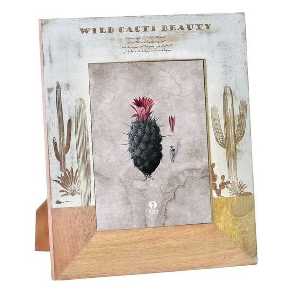 Fotoram DKD Home Decor Wild Cacti Beauty Mangoträ Boho (23 x 28 cm)