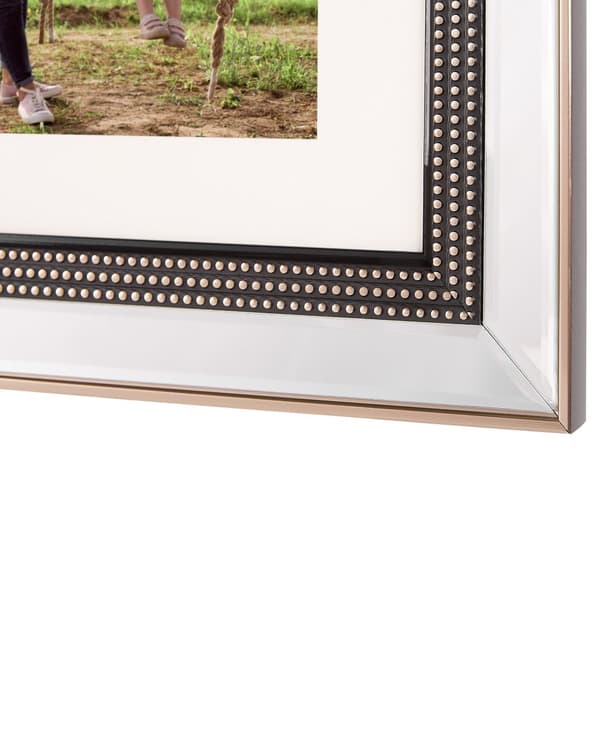 Billedramme Sølv Blank og Glas 69 x 69 cm Rektangulær Fotoramme med Rhinsten til 3 Billeder Collage Stue Soveværelse til Vægpynt Tilbehør