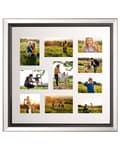 Miniatyrbild 1 av 5: Fotoram Silver Glas Plast 69 x 69 cm För 10 bilder 14x9 cm 12x17 cm 12x12 cm Kollage Bländare