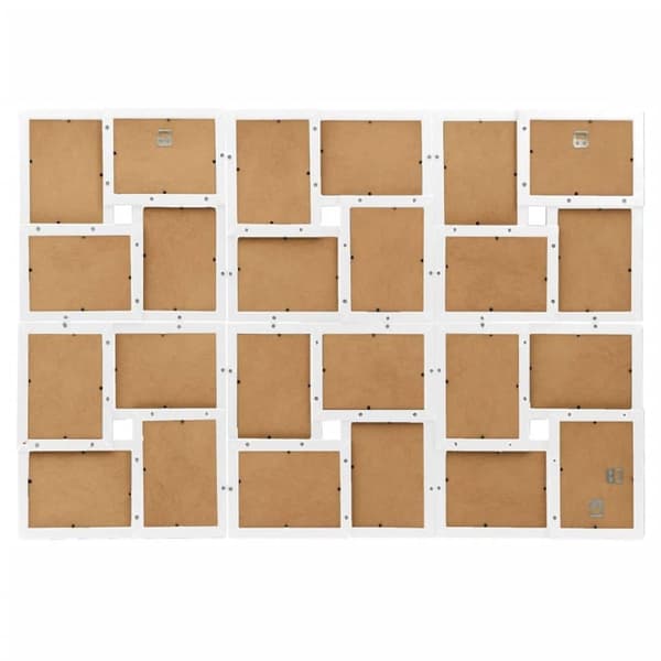 vidaXL Fotorammekollasj for 24x(10x15 cm) bilde hvit MDF
