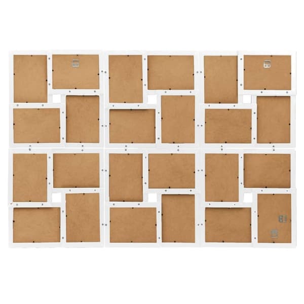 vidaXL Fotorammekollasj for 24x(13x18 cm) bilde hvit MDF