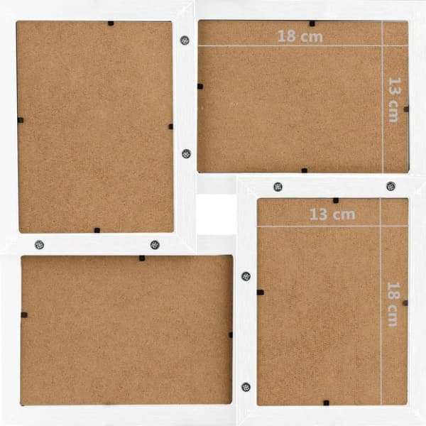 vidaXL Fotorammekollasj for 24x(13x18 cm) bilde hvit MDF