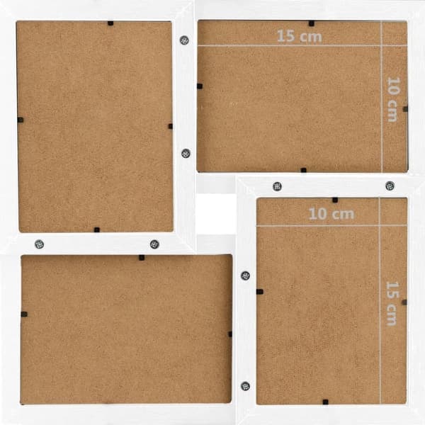 vidaXL Kollaasi valokuvakehys 24x(10x15 cm) kuville valkoinen MDF