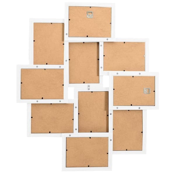 vidaXL collagebilledramme til væg 10x(13x18 cm) MDF hvid