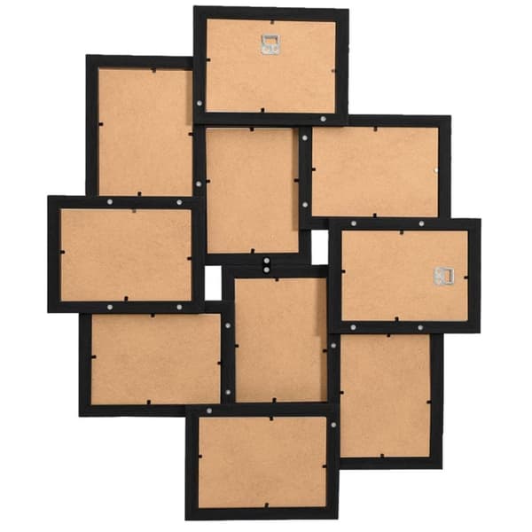 vidaXL Fotorammekollasj for 10x(13x18 cm) bilde svart MDF