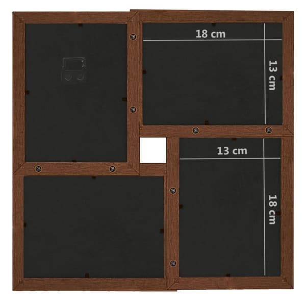 vidaXL Fotorammekollasj for 24x(13x18 cm) bilde mørkebrun MDF